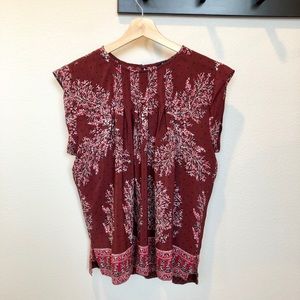 Madewell 100% Silk Pleated Flowy Top